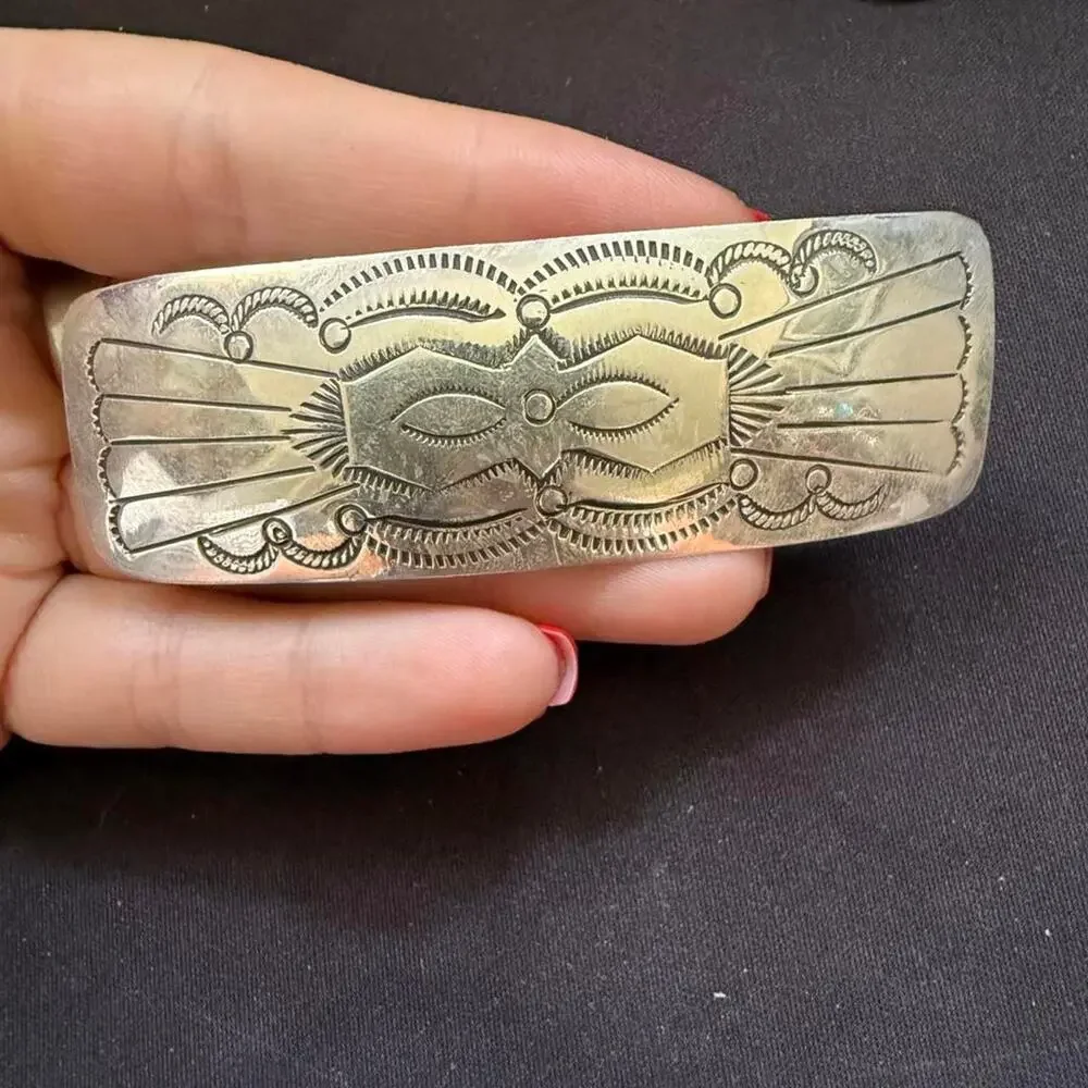 Native handmade sterling silver barrette